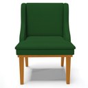 Ver mais imagens de Cadeira Decorativa Sala de Jantar Base Fixa de Madeira Firenze Veludo Luxo Verde/Castanho G19 - Gran