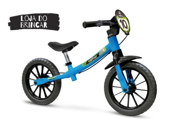 Bicicleta Equilíbrio Balance Azul sem pedal - Nathor - 4