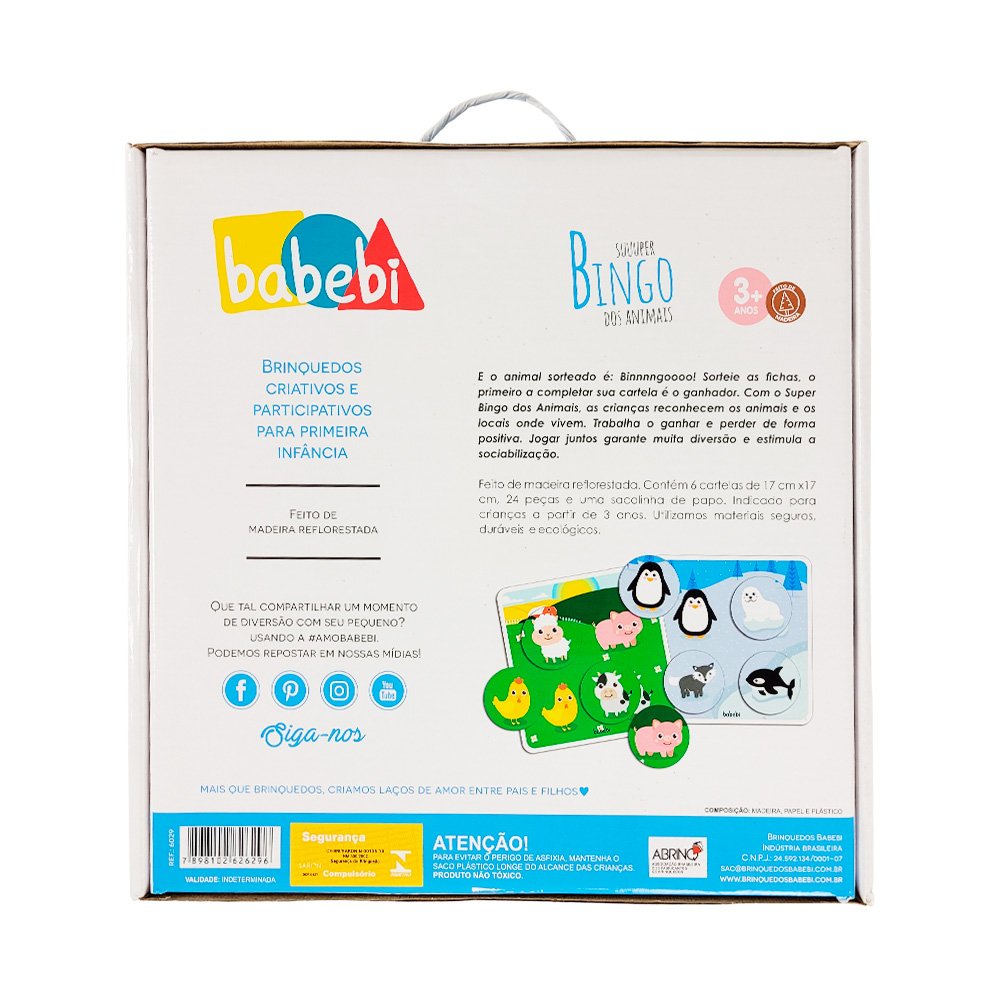 Jogo Educativo Super Bingo De Brinquedo Infantil Dos Animais