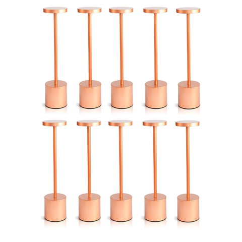 Kit 10 Luminárias de Mesa Touch Candeeiro Led sem Fio Recarregável Rose