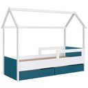 Ver imagem 1 de Cama Infantil Casinha com 2 Gavetas Infix C06 Branco/azul - Mpozenato