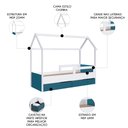 Ver imagem 3 de Cama Infantil Casinha com 2 Gavetas Infix C06 Branco/azul - Mpozenato