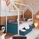 Ver imagem 2 de Cama Infantil Casinha com 2 Gavetas Infix C06 Branco/azul - Mpozenato