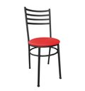 Ver imagem 2 de Kit 2 Cadeiras de Cozinha Vermelho e Metal Prete com Assento Estofado