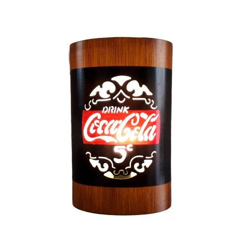 Luminária Arandela de parede Bar Coca Cola