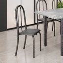 Ver imagem 2 de Kit 6 Cadeiras Tubular 96x36x41 cm Iris B Prata Preto/Martelado