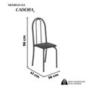 Ver imagem 3 de Kit 6 Cadeiras Tubular 96x36x41 cm Iris B Prata Preto/Martelado
