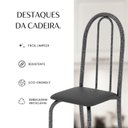 Ver mais imagens de Kit 6 Cadeiras Tubular 96x36x41 cm Iris B Prata Preto/Martelado
