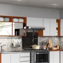 Ver imagem 5 de Armário Aéreo Geladeira 100% Mdf 70 Cm Claire Cinamomo/branco
