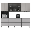 Ver imagem 3 de Cozinha Modulada 5 Peças 10 Portas 6 Gavetas Nicho p/Forno MDF Dodradiça Slow Motion Lúmina Itatiaia