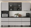 Ver imagem 1 de Cozinha Modulada 5 Peças 10 Portas 6 Gavetas Nicho p/Forno MDF Dodradiça Slow Motion Lúmina Itatiaia Cinza/Grafite/Fendi