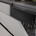 Ver imagem 7 de Cozinha Modulada 5 Peças 10 Portas 6 Gavetas Nicho p/Forno MDF Dodradiça Slow Motion Lúmina Itatiaia Cinza/Grafite/Fendi