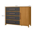 Ver imagem 4 de Cômoda com 1 Porta e 4 Gavetas 136cm Multimóveis CR35667 Madeirado/Cinza