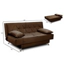 Ver imagem 2 de Sofá Cama 1,80m Istambul Suede Marrom Mirra Decor