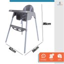 Ver imagem 3 de Cadeirão de Alimentação Cadeira Alta Infantil Bebê Bandeja Removivel Cinto de Segurança Papa Cinza -