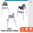 Ver imagem 2 de Cadeirão de Alimentação Cadeira Alta Infantil Bebê Bandeja Removivel Cinto de Segurança Papa Cinza -
