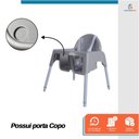 Ver imagem 7 de Cadeirão de Alimentação Cadeira Alta Infantil Bebê Bandeja Removivel Cinto de Segurança Papa Cinza -