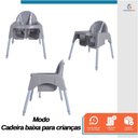 Ver imagem 4 de Cadeirão de Alimentação Cadeira Alta Infantil Bebê Bandeja Removivel Cinto de Segurança Papa Cinza -