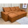 Sofá Retrátil e Reclinável 2,70m em Tecido Veludão C/pillow Nos Braços Athenas:terracota/270cm - 1