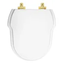 Ver imagem 1 de Assento Sanitário Laqueado Soft Close Hampton Branco para vaso Incepa com Ferragem Dourada