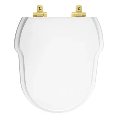 Assento Sanitário Laqueado Soft Close Hampton Branco para vaso Incepa com Ferragem Dourada