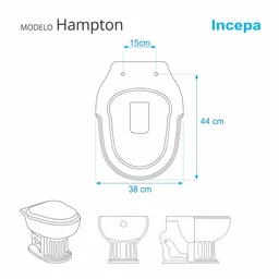 Assento Sanitário Laqueado Soft Close Hampton Branco para vaso Incepa com Ferragem Dourada - 3