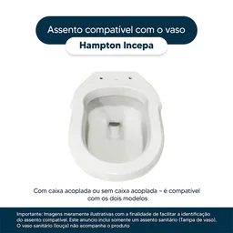 Assento Sanitário Laqueado Soft Close Hampton Branco para vaso Incepa com Ferragem Dourada - 2