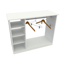 Ver imagem 1 de Balcão Expositor Arara Central com Cabideiro e Nichos para Loja G2 Cor Branco