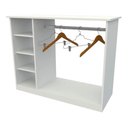 Ver imagem 3 de Balcão Expositor Arara Central com Cabideiro e Nichos para Loja G2 Cor Branco