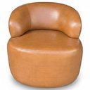 Ver imagem 3 de Poltrona Giratória Orgânica para Sala de Estar Living Helena L02 Couríssimo Whisky - Lyam Decor