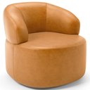 Ver imagem 3 de Poltrona Giratória Orgânica para Sala de Estar Living Helena L02 Couríssimo Whisky - Lyam Decor