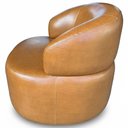 Ver imagem 4 de Poltrona Giratória Orgânica para Sala de Estar Living Helena L02 Couríssimo Whisky - Lyam Decor