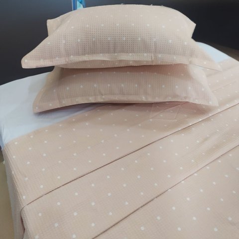 Kit Colcha / Cobre Leito Casal Piquet Estampado - Dohler Sofia Dohler s.a.