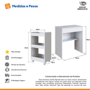 Ver imagem 5 de Mesa Escrivaninha Multifuncional com Prateleiras e Rodas Branca para Escritório e Estudo