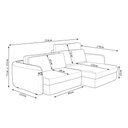 Ver imagem 4 de Sofá Cama Sala de Estar Bipartido 214cm Retrátil Caixa Zero Torrion Veludo Bege G93 - Gran Belo