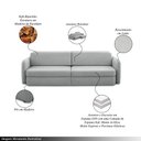 Ver imagem 3 de Sofá Cama Sala de Estar Bipartido 214cm Retrátil Caixa Zero Torrion Veludo Bege G93 - Gran Belo
