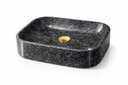 Ver imagem 4 de Cuba Sobrepor para Banheiro e Lavabo Efeito Mármore Negro Premium 37x27cm