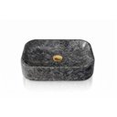 Ver imagem 2 de Cuba Sobrepor para Banheiro e Lavabo Efeito Mármore Negro Premium 37x27cm