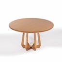 Ver imagem 1 de Mesa de Jantar Quézia 6 Lugares Redonda MDF Laminado 130cm Amadeirado Espaço Casa & Jardim