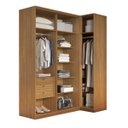 Ver imagem 5 de Guarda Roupa de Canto Porta de Correr 3 Portas 2 Espelhos Altezza Clean Belmax:freijó/off White