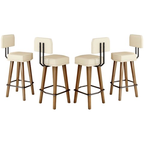Conjunto 4 Banquetas Decorativo para Bancada com Encosto Balcão Cozinha Confortável Pés Palito