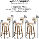 Ver imagem 3 de Conjunto 4 Banquetas Decorativo para Bancada com Encosto Balcão Cozinha Confortável Pés Palito