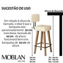 Ver imagem 2 de Conjunto 4 Banquetas Decorativo para Bancada com Encosto Balcão Cozinha Confortável Pés Palito
