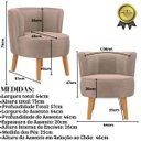 Ver imagem 3 de Kit 3 Poltronas Estofada Moderna para Recepção de Escritório Tecido Veludo Macia Ergonômica