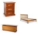 Ver imagem 2 de Conjunto Dormitório Cama Napoli 140 + 2 Mesa de Cabeceira Slin + Baú de Peseira 1,40 Marrom/Mogno Mel