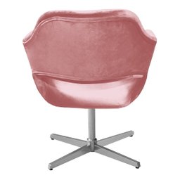 Poltrona Decorativa Zara Base Giratória Alumínio - Veludo Rosê - 3