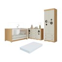 Ver imagem 2 de Quarto de Bebê Completo Berço Americano 3 em 1 Colchão Sonho Multimóveis Mp4643 Madeirado/off
