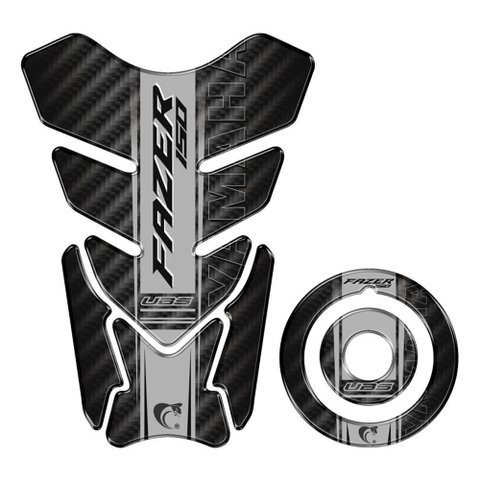 Kit Adesivo Protetor Tanque e Bocal Moto Yamaha Fazer 150 2023-2024 Preto