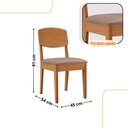 Ver imagem 3 de Mesa de Jantar Copper 120cm Tampo MDF Vidro 4 Cad Copper Linho Capuccino/Nat/Off/Serig. Off