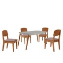 Ver imagem 2 de Mesa de Jantar Copper 120cm Tampo MDF Vidro 4 Cad Copper Linho Capuccino/Nat/Off/Serig. Off